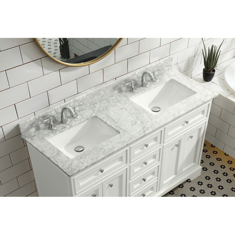 Breakwater Bay Palko 55'' W x 22" D x 34" H Double Bathroom Vanity Set